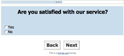 screenshot of survey