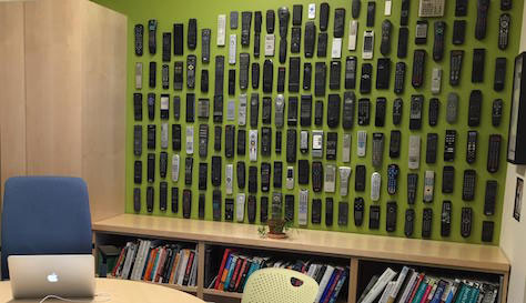 Steve's wall of remote controls