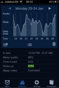 Screenshot of Sleep Cycle app