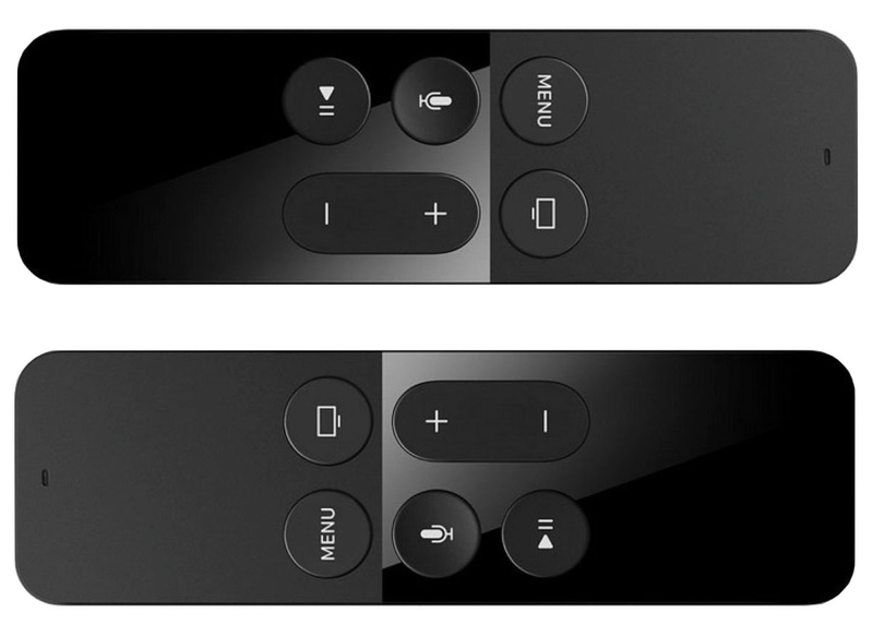 Confusing layout of the Siri Remote — the trackpad and the handle are nearly identical to the touch.
