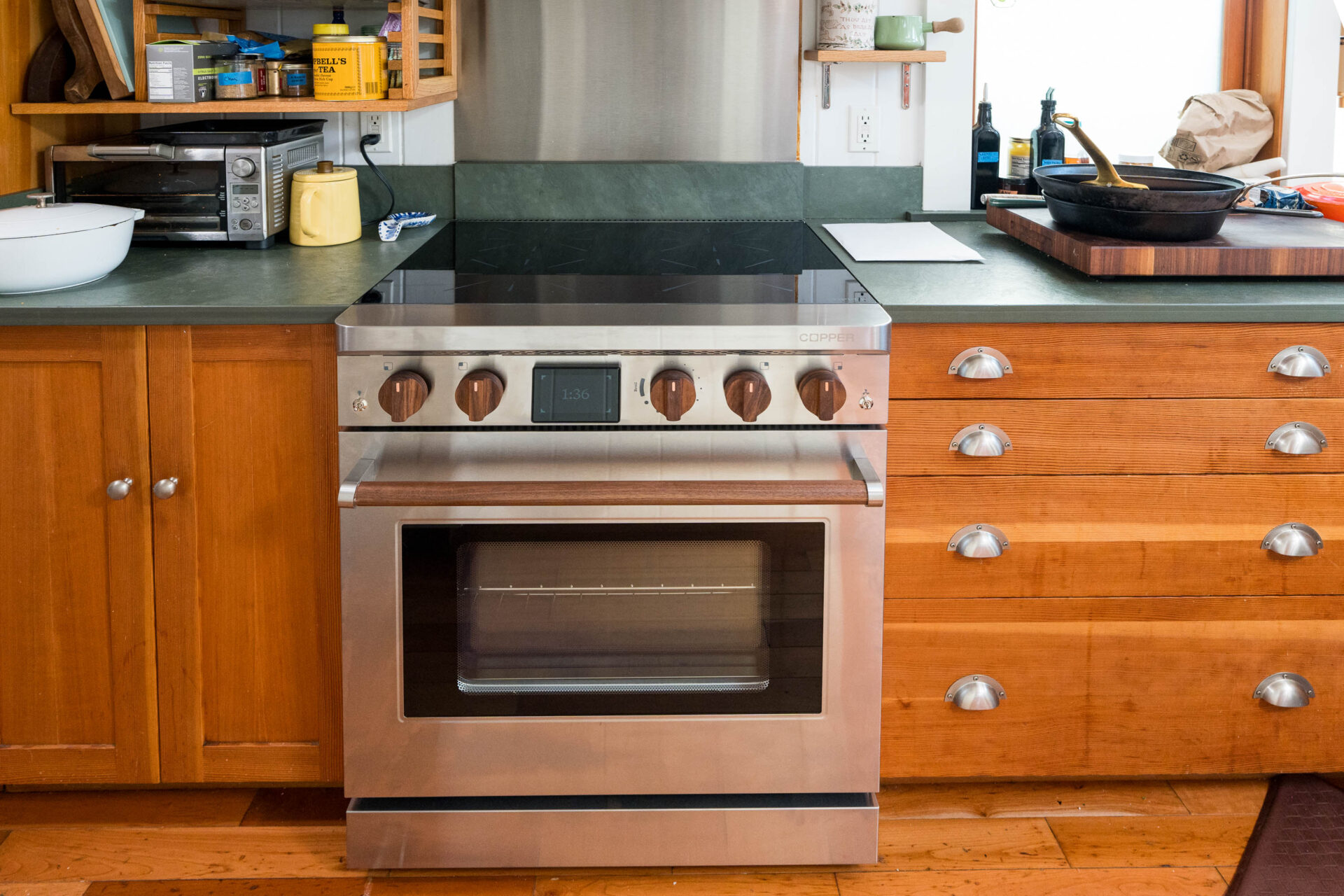 Copper Charlie range in a home kitchen