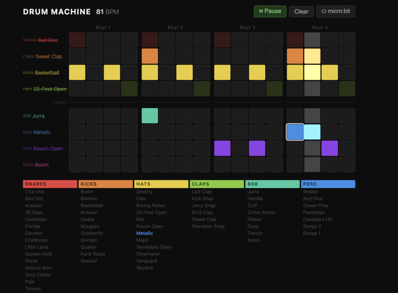 The drum machine web app is a toy program that can make surprisingly good beats.