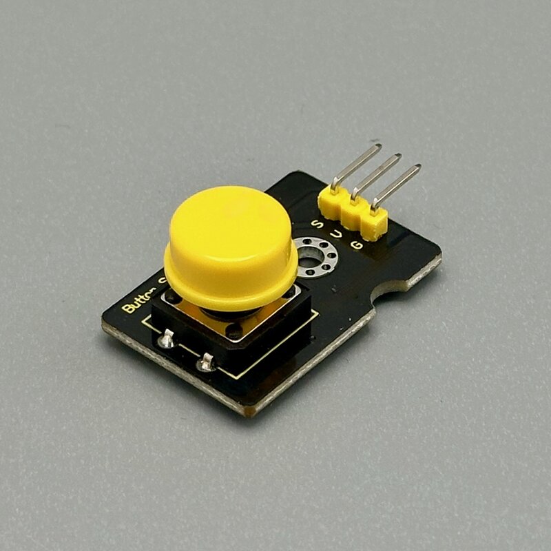 A momentary pushbutton module with a built-in pull-up resistor, reading HIGH at rest and LOW when pressed. Photo by the Author
