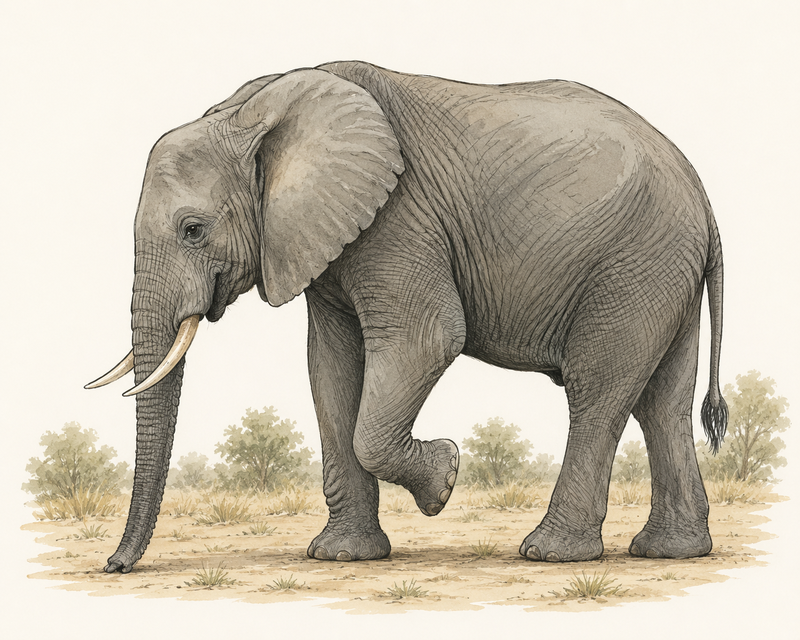 Elephants have a characteristic "seismic freeze" posture when listening for infrasound.