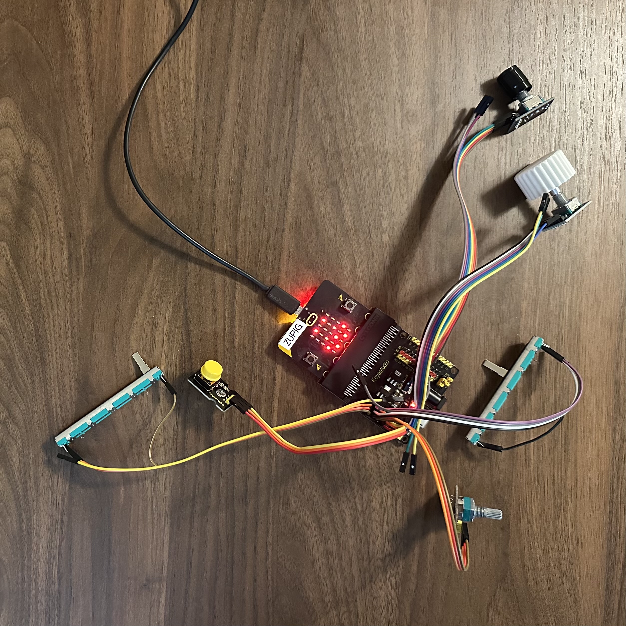 Drum machine prototype — loose wires